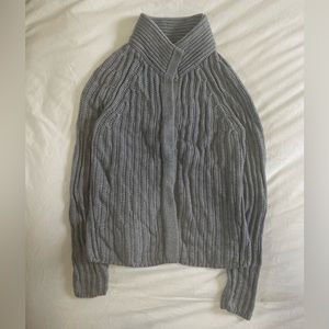 Mockneck Banana Republic Sweater in Grey Size Medium 95% Cotton 5% Cashmere